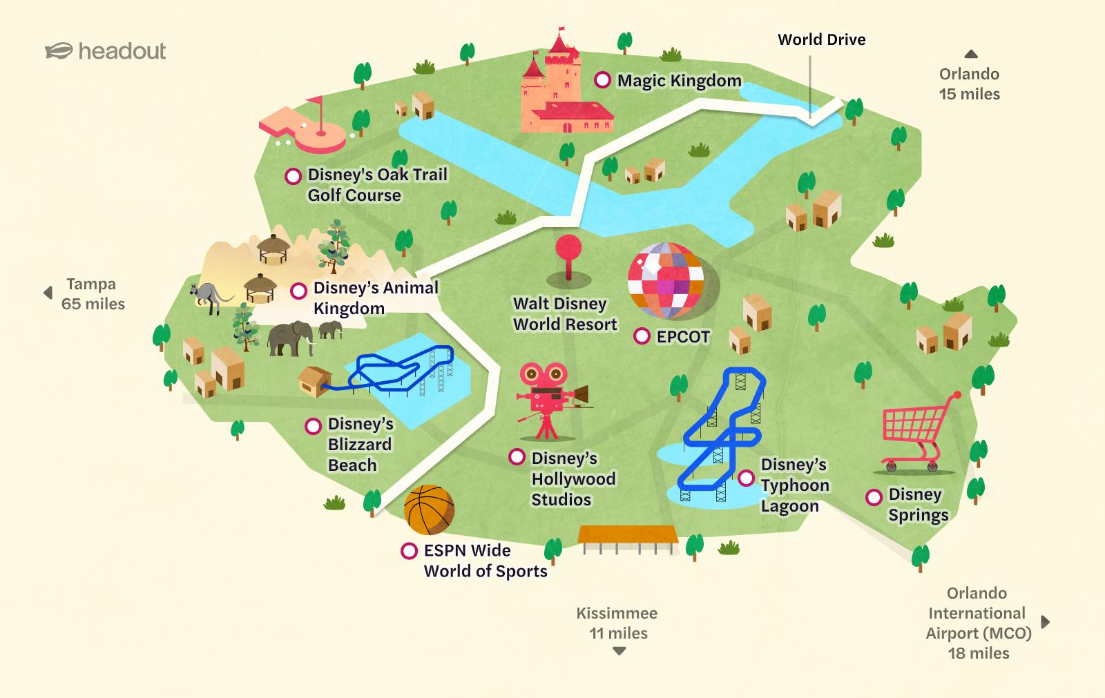 Walt Disney World Orlando | Maps of Theme Parks & Facilities